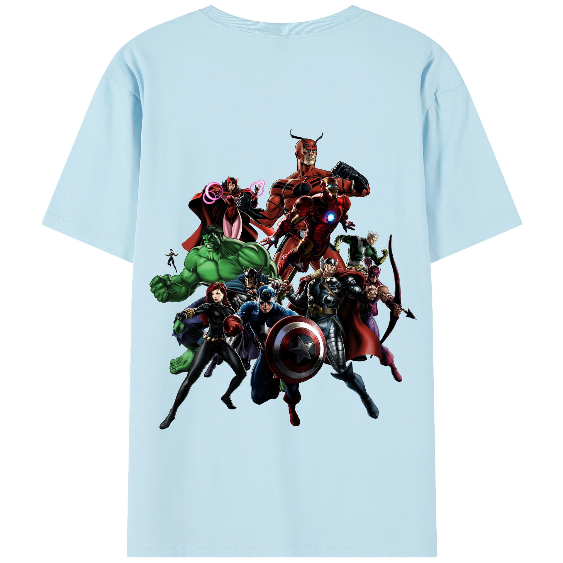 （画像用） アベンジャーズ The Avengers 綿100％半袖Tシャツ（背面プリント）